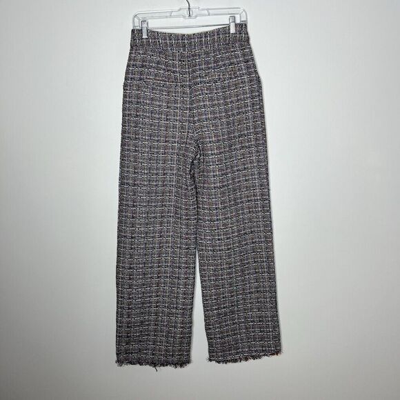 Tularosa Pants Womens Medium Tweed Colorful Wide Leg Fringe Hem Lined High Rise - Picture 5 of 16